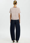 Selected Femme Essential Striped Oversized T-Shirt, White Multi