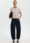 Selected Essential Striped Boxy T-Shirt, Tan