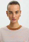 Selected Femme Essential Striped Oversized T-Shirt, White Multi