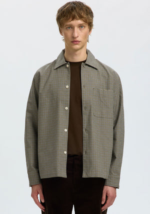 Selected Homme Rick Brushed Oxford Check Shirt, Green
