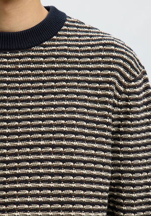 Selected Homme Darrell Structure Knit Jumper, Navy Multi