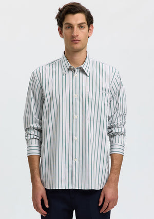 Selected Homme Eden Poplin Shirt, Grey & Green