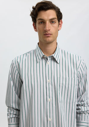 Selected Homme Eden Poplin Shirt, Grey & Green