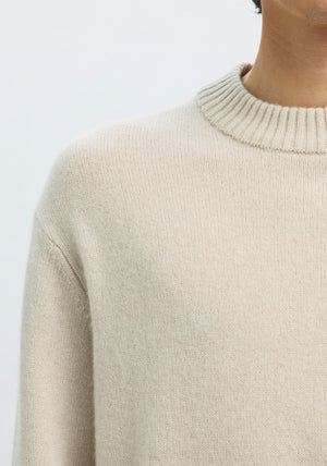 Selected Homme Calle Cashmere Blend Sweater, Beige