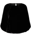 Selected Femme Velvet Balloon Sleeve Blouse, Black