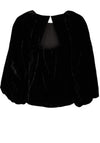 Selected Femme Velvet Balloon Sleeve Blouse, Black