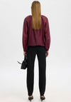 Selected Femme Semi Sheer Long Sleeve Blouse, Wine