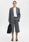 Selected Pin Stripe Long Shorts, Grey