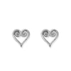 ChloBo In Bloom Scroll Heart Stud Earrings, Silver
