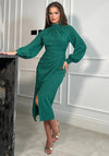 Girl In Mind Tessa Long Sleeve Wrap Midi Dress, Green