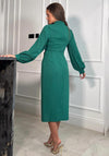Girl In Mind Tessa Long Sleeve Wrap Midi Dress, Green