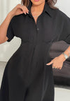 Girl In Mind Porscha Pleated Midi Shirt Dress, Black
