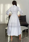 Girl In Mind Valeria Stripy Shirt Midi Dress, Light Blue