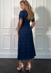 Girl In Mind Emily Tie Sleeve Burnout Midi Dress, Blue