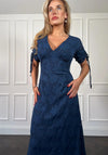 Girl In Mind Emily Tie Sleeve Burnout Midi Dress, Blue