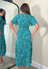 Girl In Mind Levi Angel Sleeve Split Leg Midi Dress, Green