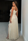 Girl In Mind Sophie Strappy Frill Maxi Dress, Cream Gold