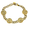 Dyrberg/Kern Sinna Coin Curb Chain Bracelet, Gold
