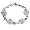 Dyrberg/Kern Sinna Coin Curb Chain Bracelet, Silver