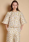 SISTER JANE MORA JACQUARD RUFFLE TOP
