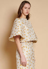 SISTER JANE MORA JACQUARD RUFFLE TOP