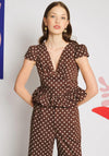 Sister Jane Arles Polka Dot Crop Top, Brown