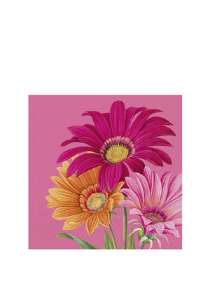 IHR Joyful Gerbera 20 Piece Napkins, Pink