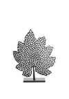 Light & Living Large Brass Chic Leaf Ornament, Matt Black