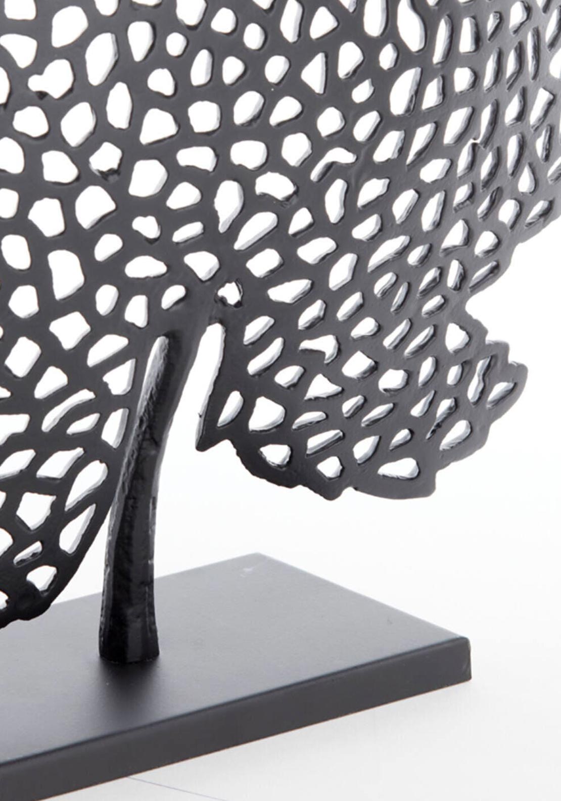 Light & Living Large Brass Chic Leaf Ornament, Matt Black