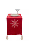 Widdop Bingham Snowflake Embroidered Table Runner, Red