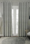 SLX Silhouette Fully Lined Ready Made Eyelet 90”x90” Curtains, Silver