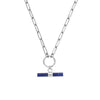 ChloBo Link Chain Sodalite T-Bar Necklace, Silver