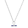ChloBo Link Chain Sodalite T-Bar Necklace, Silver