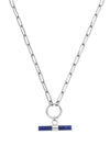 ChloBo Link Chain Sodalite T-Bar Necklace, Silver