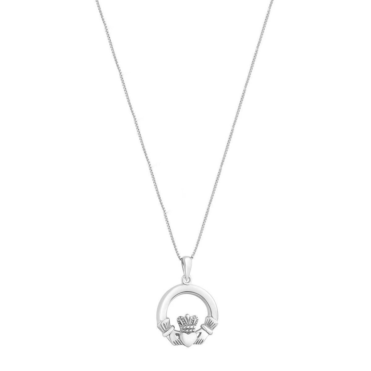 Solvar Claddagh Necklace, Silver