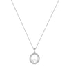 Solvar CZ Round Claddagh Necklace, Silver
