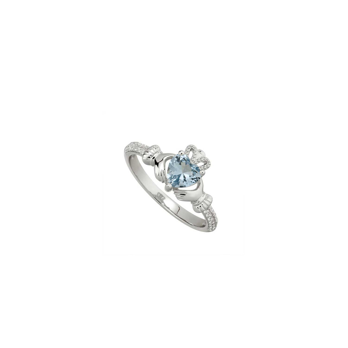 Solvar December Birthstone Claddagh Ring, Silver