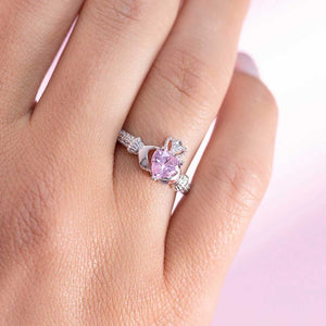 Solvar October Birthstone Claddagh Ring, Silver