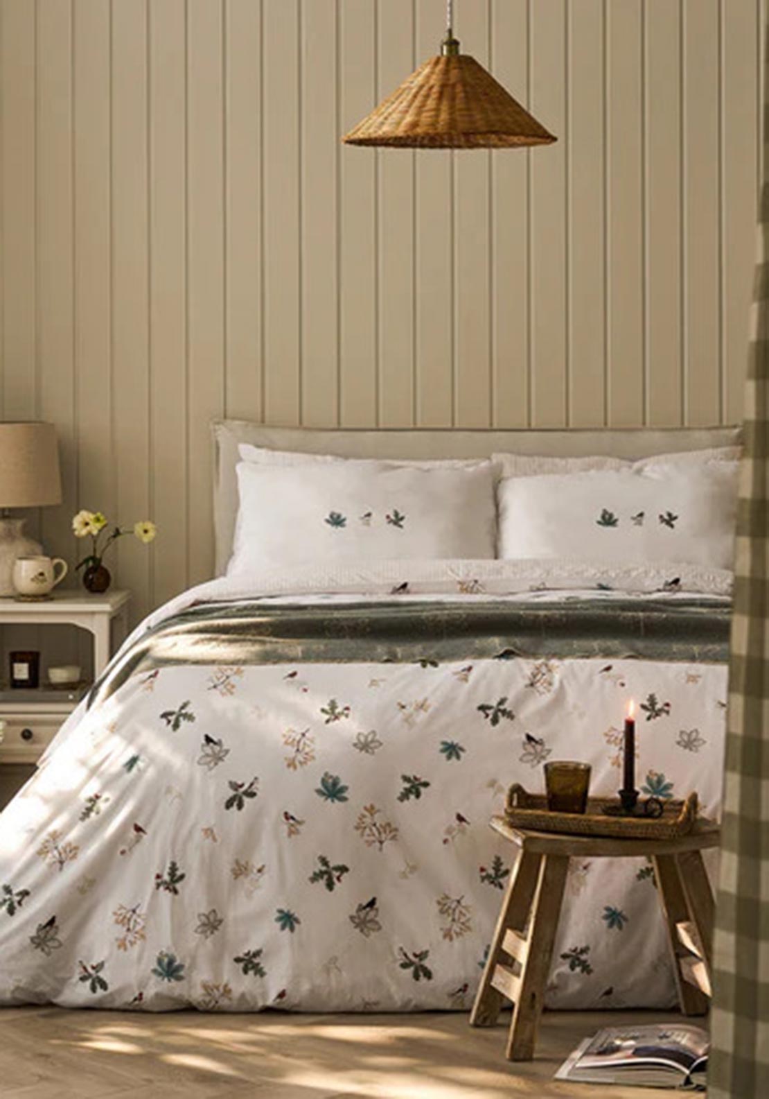 Sophie Allport Orchard Birds Duvet Cover Set, White