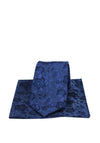 Soprano Gothic Floral Tie & Pocket Square, Midnight Blue