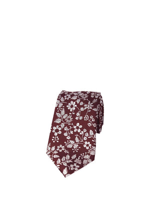Soprano Floral Tie & Pocket Square, Burgundy