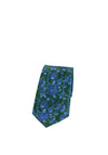 Soprano Gothic Floral Tie & Pocket Square, Dark Green & Navy
