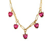 Dyrberg Kern Soul Heart Drop Link Necklace, Gold & Pink