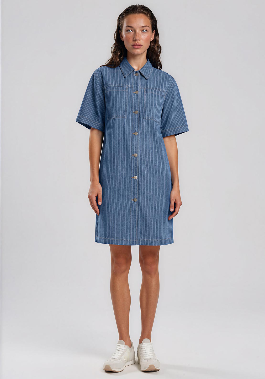 Soyaconcept Striped Denim Dress, Blue