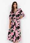 Soyaconcept Caralina V-Neck Floral Print Dress, Pink