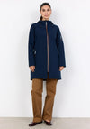 Soyaconcept Zip Up Front Long Coat, Navy