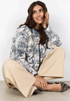 Soyaconcept Carli Floral Quilted Jacket, Navy and Cream