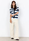 Soyaconcept Striped Button Up Cardigan, Blue Multi
