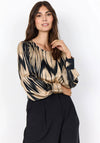 Soyaconcept Varissa Printed Satin Shirt, Beige