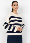 Soyaconcept Ribbed Striped Sweater, Cream